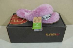 lot 47 image: Lamo Amelia Rose Fluffy Slippers - Womens Large