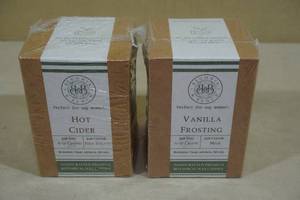 lot 82 image: Begonia and Bench Candles - Hot Cider, Vanilla Frosting