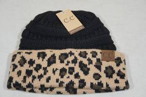 lot 105 image: CC Knit Beanie Hat - Leopard