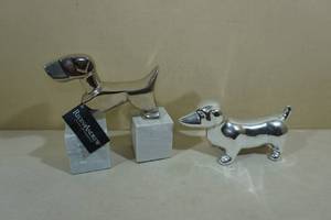 lot 222 image: Dachshund Decorative Statues - Chrome