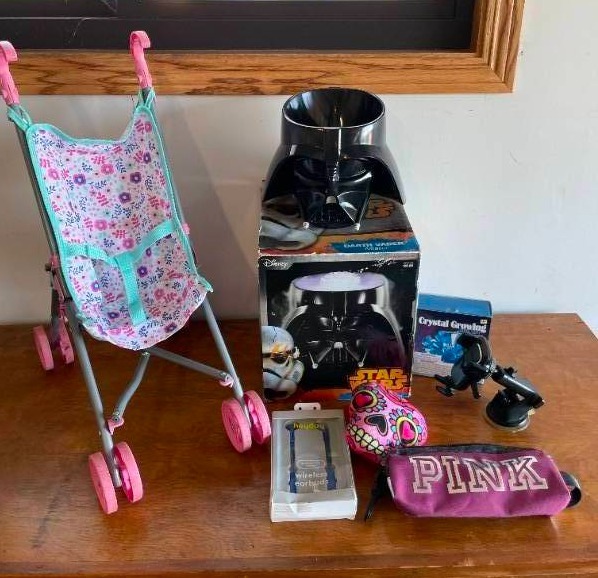 lot 116 image: Darth Vader Mister, Crystal Grow Kit, Doll Stroller and MORE