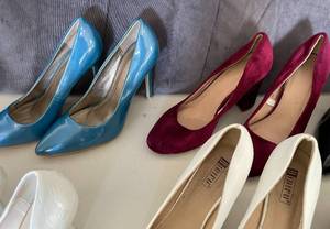 lot 167 image: Lot of 6 Women High Heel Dress Shoes Size 7.5.  