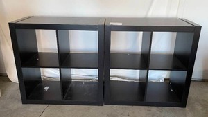 lot 10 image: Lot of 2 Heavy Duty Black 2x2 Storage Cube Units