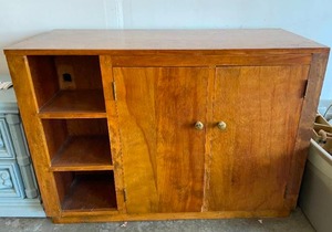 lot 119 image: Vintage Wood Kitchen Buffet Entertainment Center