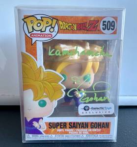 lot 44 image: Autographed Dragonball Z Funko Pop - Super Saiyan Gohan Adigraf w COA