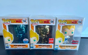 lot 45 image: Lot of 3 Dragonball Z Super Saiyan Vegeta Funko Pop Figures #154