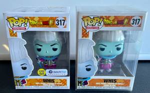 lot 48 image: Lot of 2 Dragonball Super Funko Pop Figures Whis #317 Glow in the Dark