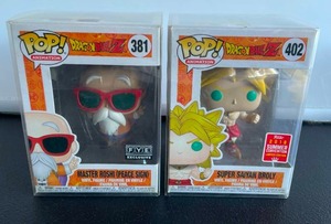 lot 53 image: Lot of 2 Dragonball Z Funko Pop Figures-  Master Roshi & Super Saiyan Broly