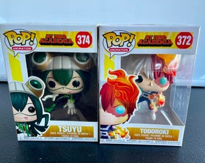 lot 57 image: My Hero Academia MHA Funko Pop Figures- Todoroki and Tsuyu