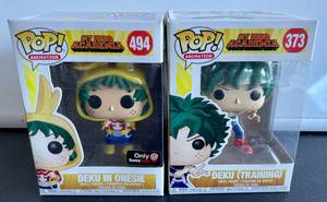 lot 73 image: My Hero Academia MHA Funko Pop Figures-  Deku In Onesie, Deku (Training)