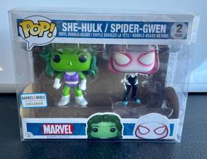 lot 79 image: Marvel Funko Pop Figures Spider Gwen and She-Hulk Duel Pack