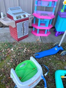 lot 162 image: HUGE Lot of Kids Pretend Toys, Play Kitchens, Trikes and MORE