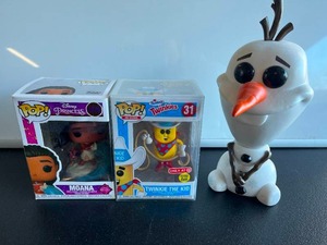 lot 84 image: Disney Moana, Large Olaf and Twinkie Funko Pop Figures