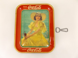 lot 32 image: Authentic Original High Grade 1938 Coca Cola Metal Litho Serving Tray