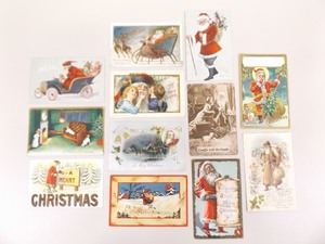 lot 46 image: Lot of 12 Antique Santa Clause Themed Christmas Postcards