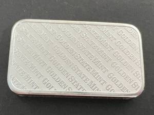 lot 03 image: 5 TROY OZ .999 FINE SILVER GOLDEN STATE MINT BAR