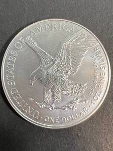 lot 23 image: 2023 AMERICAN SILVER EAGLE 1 TROY OZ .999 FINE SILVER