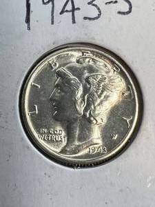 lot 25 image: 1943-S US MERCURY DIME