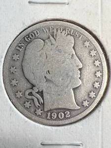 lot 50 image: 1902 US BARBER HALF DOLLAR