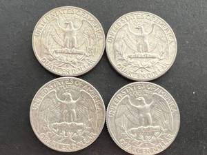 lot 62 image: 4 US WASHINGTON QUARTERS ALL 1964