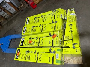 lot 2 image: Pallet of  Assorted Ryobi string trimmers various models and conditions customer Returns