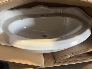 lot 7 image: Glacier Bay Westminster 21 in. Pedestal Sink Basin in White