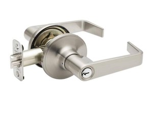 lot 27 image: Copper Creek Avery Satin Stainless Keyed Entry Door Handles