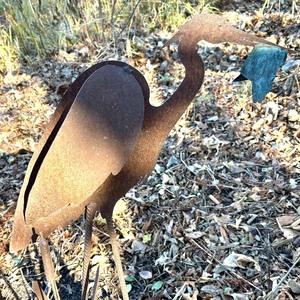 lot 150 image: Metal Crane Figurine