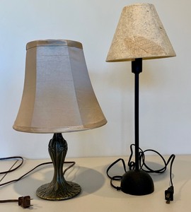 lot 60 image: Two Petite Table Lamps -Neutral Colors