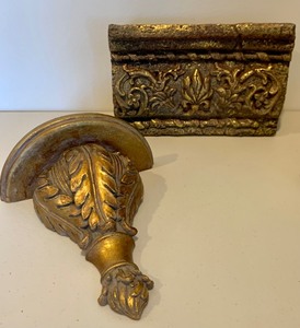 lot 62 image: Gorgeous Set of Three Gold Colored Wall Shelves