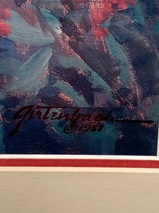 lot 67 image: Framed Print, Colorful Pond Scene with Waterfall