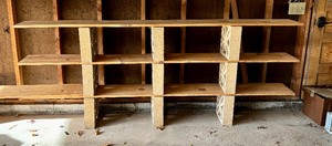 lot 217 image: Brick and Wooden Shelving