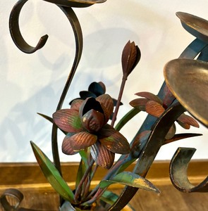 lot 229 image: Marvelous Metal Floral Candle Holder