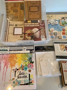 lot 81 image: Storage Box Exploding with Crafting Photo Books, Books, Water Color Paper and More