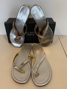 lot 94 image: Two Elegant Pairs of Talbots Sandals - Silver and Gold