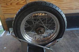 lot 10 image: chrome spoke 16 wheel with Marathon tire