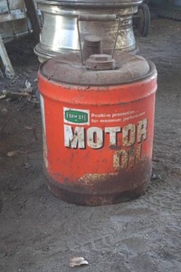 lot 26 image: metal Farm Oyl gas can 5 gal