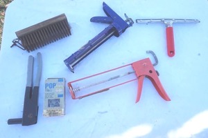 lot 66 image: rivet gun, rivets, caulking gun