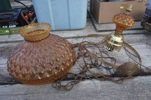 lot 195 image: vintage hanging glass lamp