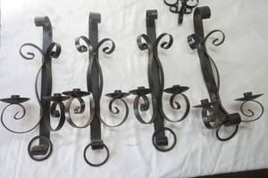 lot 207 image: wrought iron wall sconces