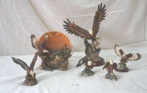 lot 237 image: resin carved eagles