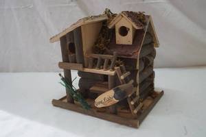 lot 348 image: log cabin bird house
