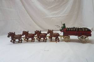lot 395 image: cast iron Budweiser wagon
