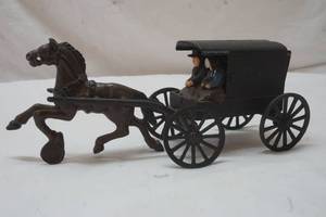 lot 398 image: cast iron horse and buggy