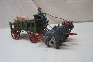 lot 399 image: cast iron horse and buggy