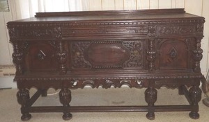 lot 432 image: antique wood carved buffet