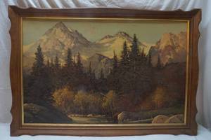 lot 482 image: framed mountain scene
