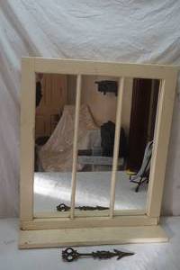 lot 495 image: antique window mirror and iron weather vane piece
