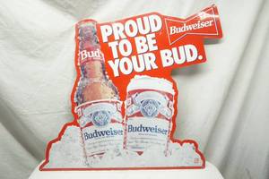 lot 521 image: Budweiser tin sign