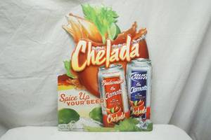 lot 523 image: Budweiser Chelada tin sign